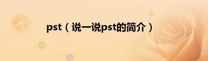 说一说pst的简介_pst(pst)