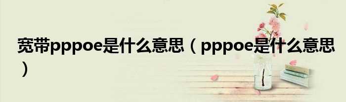 pppoe是什么意思_宽带pppoe是什么意思?(pppoe)