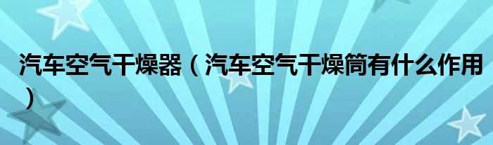 汽车空气干燥筒有什么作用_汽车空气干燥器?(汽车空气干燥器)