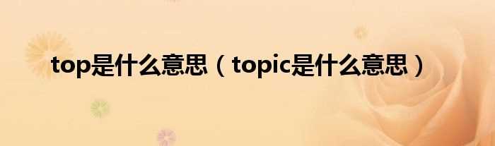 topic是什么意思_top是什么意思?(top是什么意思)