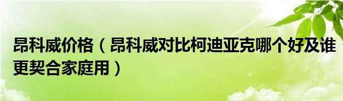 昂科威对比柯迪亚克哪个好及谁更契合家庭用_昂科威价格?(昂科威与柯迪亚克哪个好)