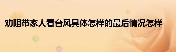 劝阻带家人看台风具体怎么样的最后情况怎么样?(劝阻带家人看台风)