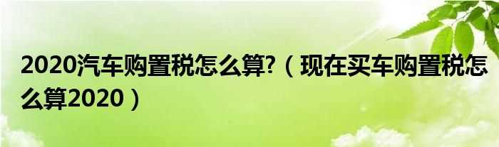 现在买车购置税怎么算2020_2020汽车购置税怎么算?(车辆购置税怎么算2020)