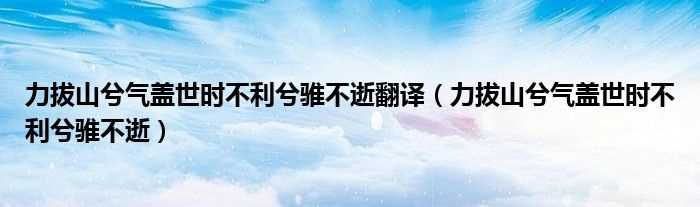 力拔山兮气盖世时不利兮骓不逝_力拔山兮气盖世时不利兮骓不逝翻译(力拔山兮气盖世 时不利兮骓不逝)