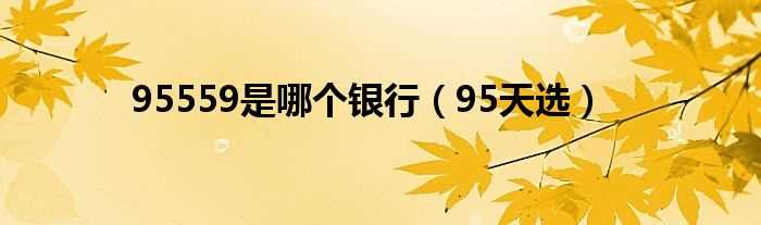 95天选_95559是哪个银行?(95559是哪个银行的电话)