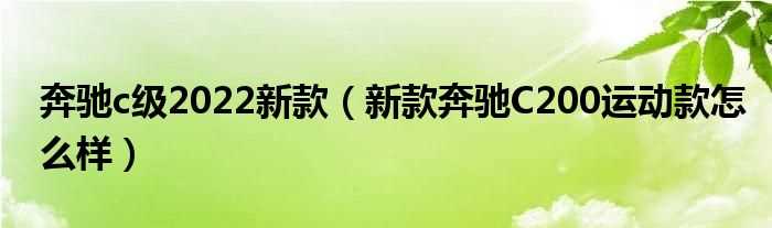 新款奔驰C200运动款怎么样_奔驰c级2022新款?(奔驰c级2022新款)