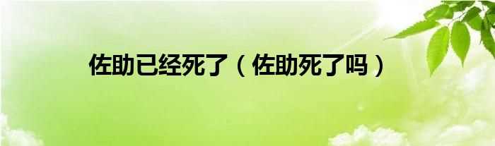 佐助死了吗?佐助已经死了(佐助死了吗)