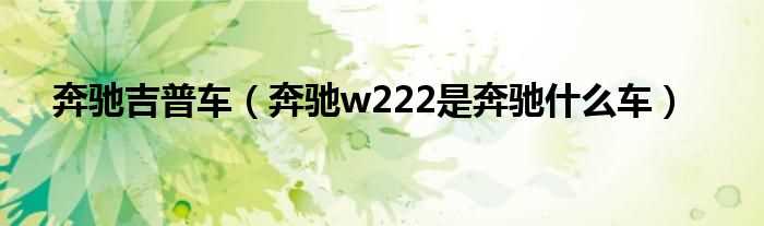 奔驰w222是奔驰什么车_奔驰吉普车?(奔驰吉普车)