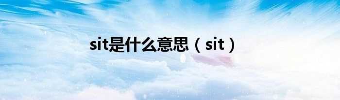 sit_sit是什么意思?(sit)