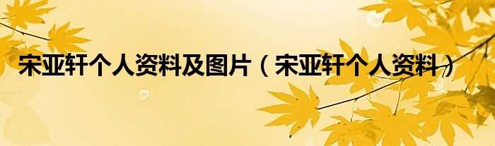 宋亚轩个人资料_宋亚轩个人资料及图片(宋亚轩个人资料)