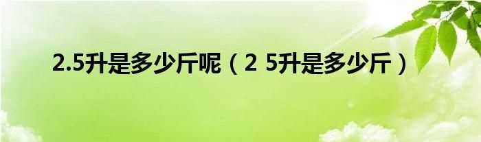 2_5升是多少斤_2.5升是多少斤呢?(2.5升是几斤)