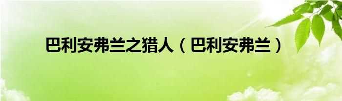 巴利安弗兰_巴利安弗兰之猎人(巴利安弗兰)