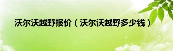 沃尔沃越野多少钱_沃尔沃越野报价?(沃尔沃越野价格)