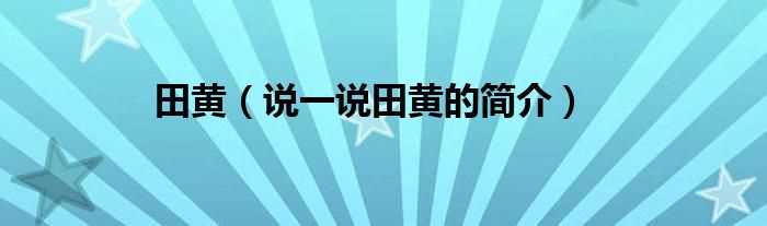 说一说田黄的简介_田黄(田黄)