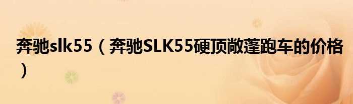 奔驰SLK55硬顶敞蓬跑车的价格_奔驰slk55(奔驰slk55amg)