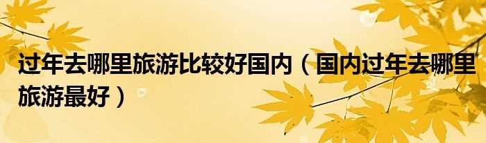 国内过年去哪里旅游最好_过年去哪里旅游比较好国内?(春节去哪里旅游最好国内)