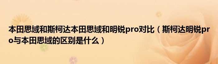 斯柯达明锐pro与本田思域的区别是什么_本田思域和斯柯达本田思域和明锐pro对比?(思域和明锐pro哪个更值得购买)