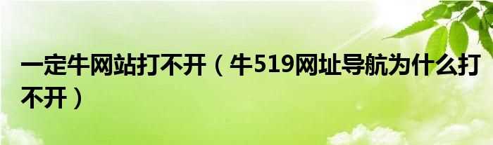 牛519网址导航为什么打不开_一定牛网站打不开?(牛519网)