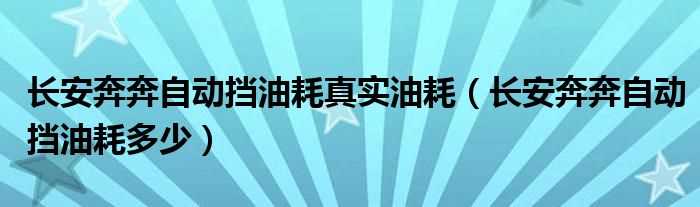 长安奔奔自动挡油耗多少_长安奔奔自动挡油耗真实油耗?(长安奔奔油耗)