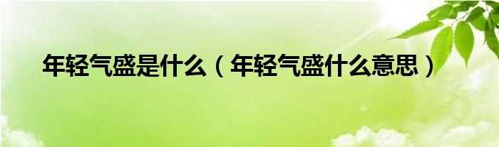 年轻气盛什么意思_年轻气盛是什么?(年轻气盛)