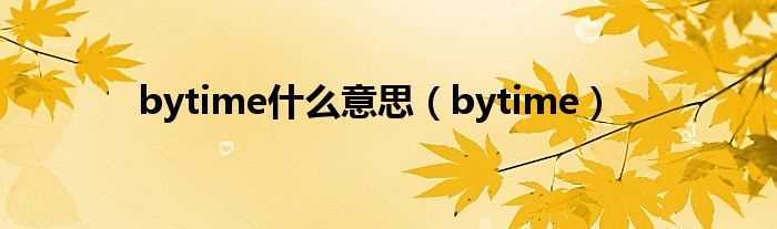 bytime_bytime什么意思?(by the time)