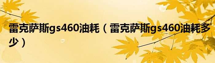 雷克萨斯gs460油耗多少_雷克萨斯gs460油耗?(雷克萨斯gs460)