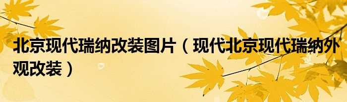 现代北京现代瑞纳外观改装_北京现代瑞纳改装图片(现代瑞纳改装)