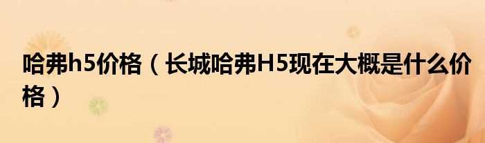 长城哈弗H5现在大概是什么价格_哈弗h5价格?(哈佛h5报价)