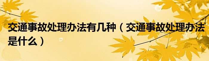 交通事故处理办法是什么_交通事故处理办法有几种?(交通事故处理办法)