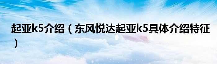 东风悦达起亚k5具体介绍特征_起亚k5介绍(起亚k5介绍)