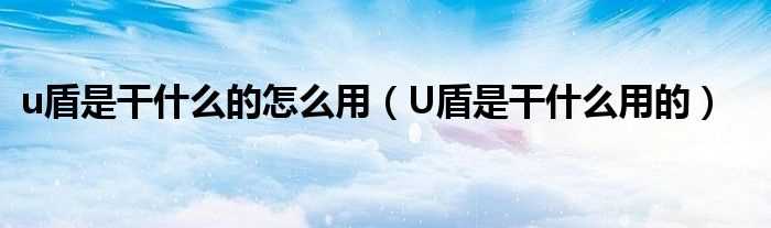 U盾是干什么用的_u盾是干什么的怎么用?(u盾是什么)