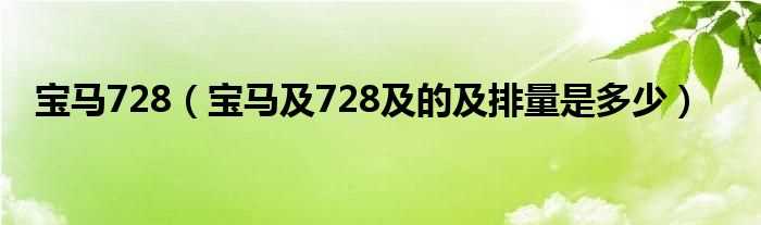 宝马及728及的及排量是多少_宝马728?(宝马728)