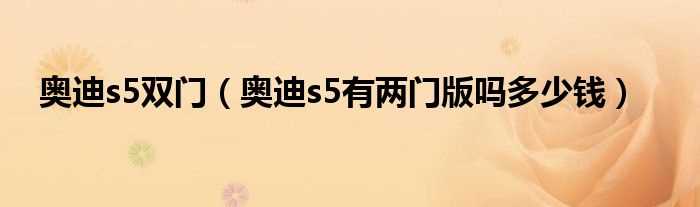 奥迪s5有两门版吗?多少钱_奥迪s5双门?(奥迪s5双门)