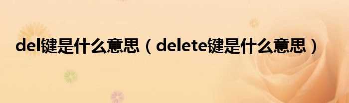 delete键是什么意思_del键是什么意思?(del)