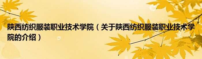 关于陕西纺织服装职业技术学院的介绍_陕西纺织服装职业技术学院(陕西纺织服装职业技术学院)