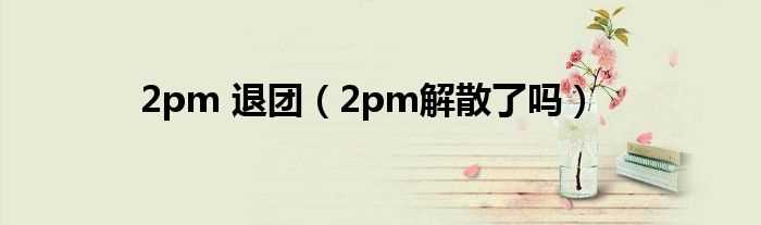 2pm解散了吗?2pm_退团(2pm)