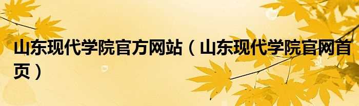 山东现代学院官网首页_山东现代学院官方网站(山东现代学院官网)