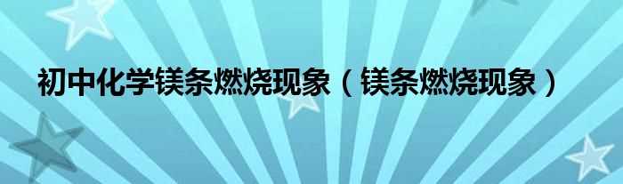 镁条燃烧现象_初中化学镁条燃烧现象(镁条燃烧)