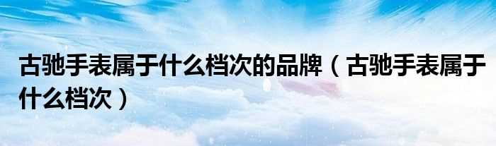 古驰手表属于什么档次_古驰手表属于什么档次的品牌?(gucci手表)