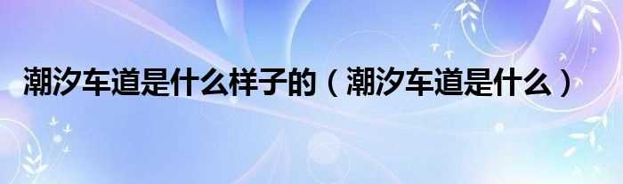 潮汐车道是什么_潮汐车道是什么样子的?(潮汐车道)