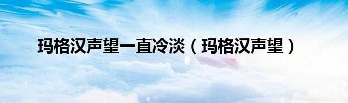 玛格汉声望_玛格汉声望一直冷淡(玛格汉声望)