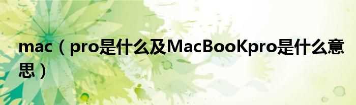 pro是什么及MacBooKpro是什么意思_mac?(macpro)