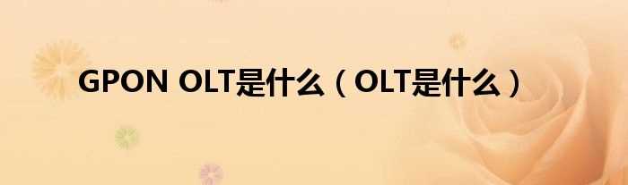 OLT是什么_GPON_OLT是什么?(OLT)