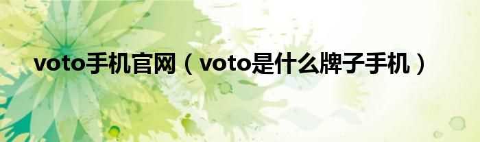 voto是什么牌子手机_voto手机官网?(voto是什么牌子)