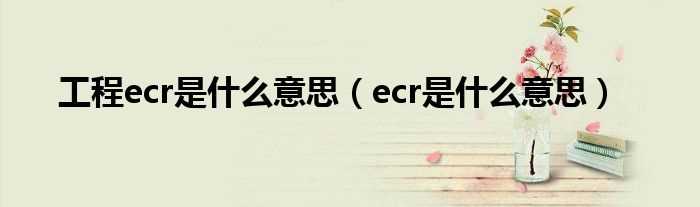 ecr是什么意思_工程ecr是什么意思?(ecr)