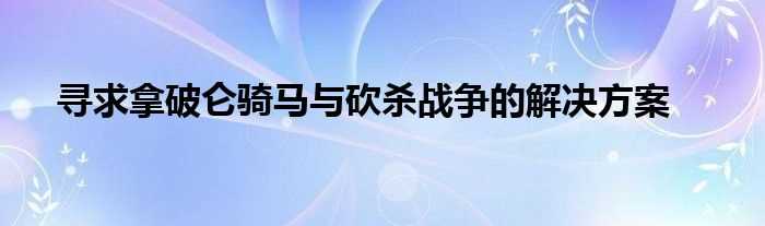 寻求拿破仑骑马与砍杀战争的解决方案(骑马与砍杀拿破仑战争)