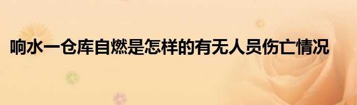 响水一仓库自燃是怎么样的有无人员伤亡情况?(响水一仓库自燃)