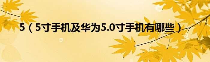 5寸手机及华为5.0寸手机有哪些_5?(5.0寸手机)