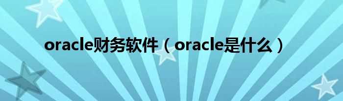 oracle是什么_oracle财务软件?(oracle)