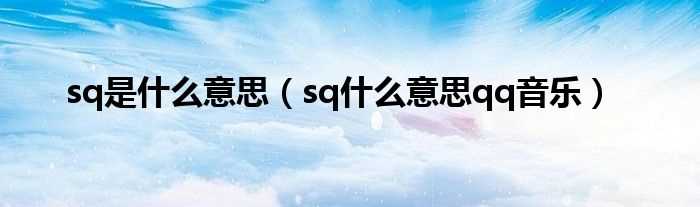 sq什么意思qq音乐_sq是什么意思?(sq)